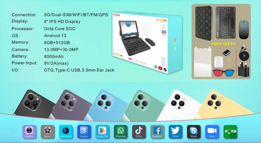 تبلت 9اینچ صفحه کلیددار دانش آموزی طرح اپل شرکت  اسکالرمدل s-color su16 pro