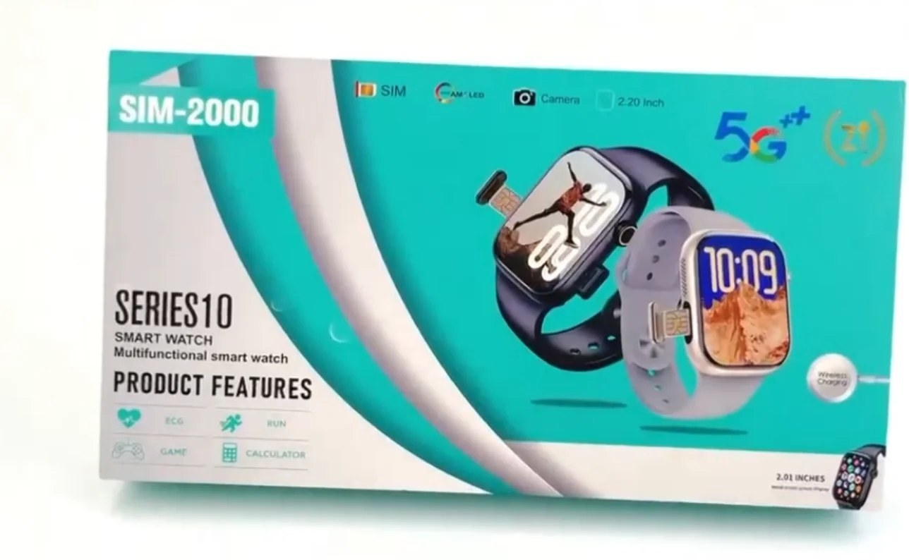 ساعت هوشمند سیم0کارت0خور SIM 2000 سری 10 (5G با دوربین و قابلیت مستقل)